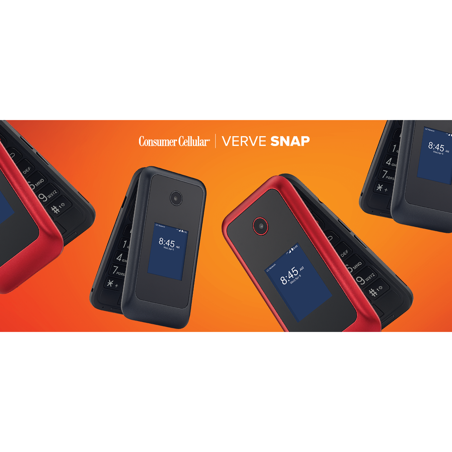 Consumer Cellular Verve Snap (8GB) Flip Phone - Red