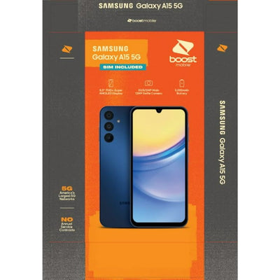 Boost Mobile Samsung Galaxy A15 5G, 128 gb, Black - Prepaid Smartphone
