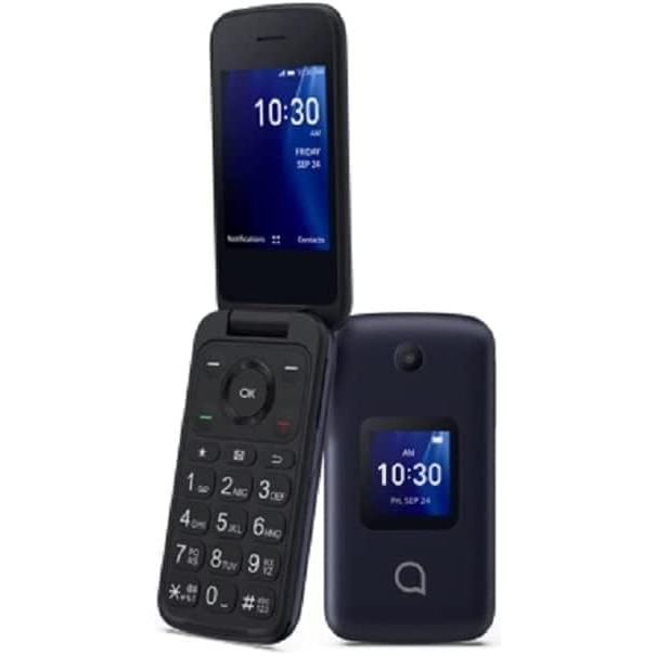 Alcatel Go Flip 4 4056W 4GB (T-Mobile only) Flip Phone - for Senior Easy Use Blue