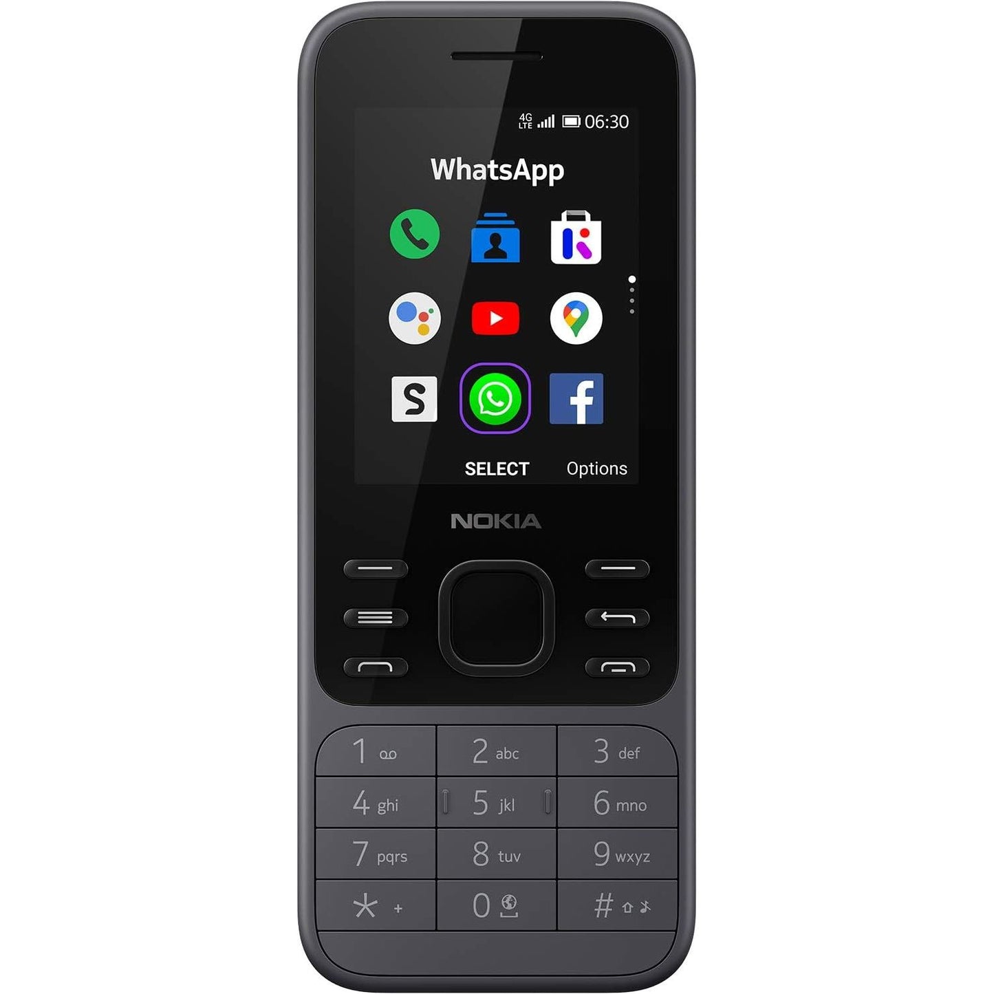 Nokia 6300 4G | Unlocked | Dual SIM | WiFi Hotspot | Social Apps | Google Maps and Assistant | Light Charcoal