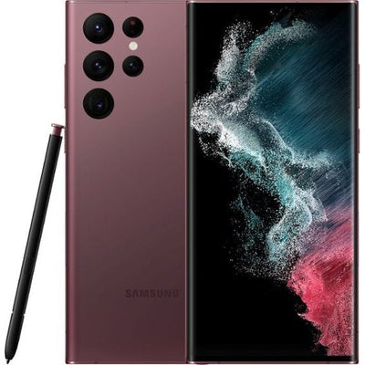Samsung - Galaxy S22 Ultra 128GB - Burgundy (Verizon)