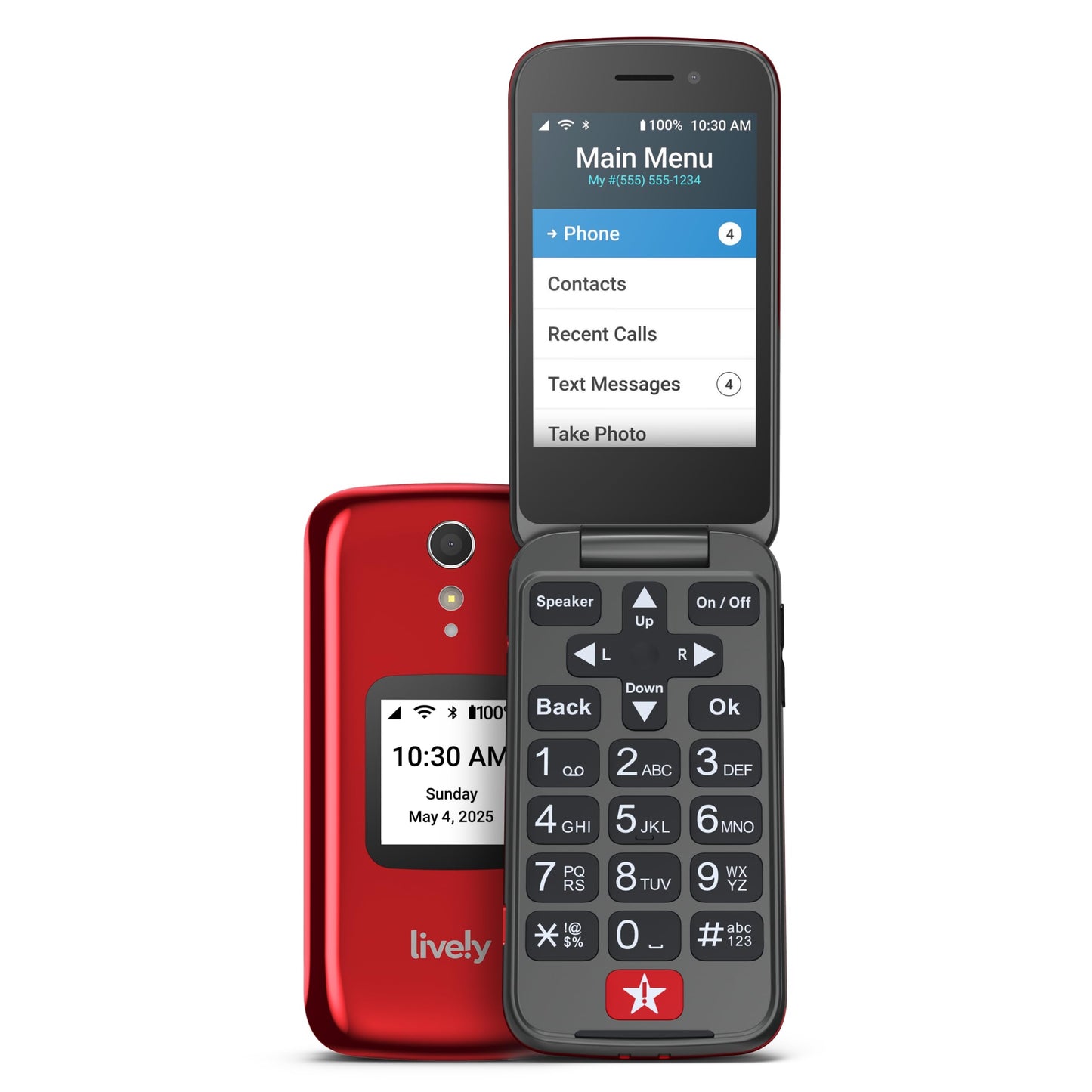 Lively® - Jitterbug Flip2 Cell Phone for Seniors - Red