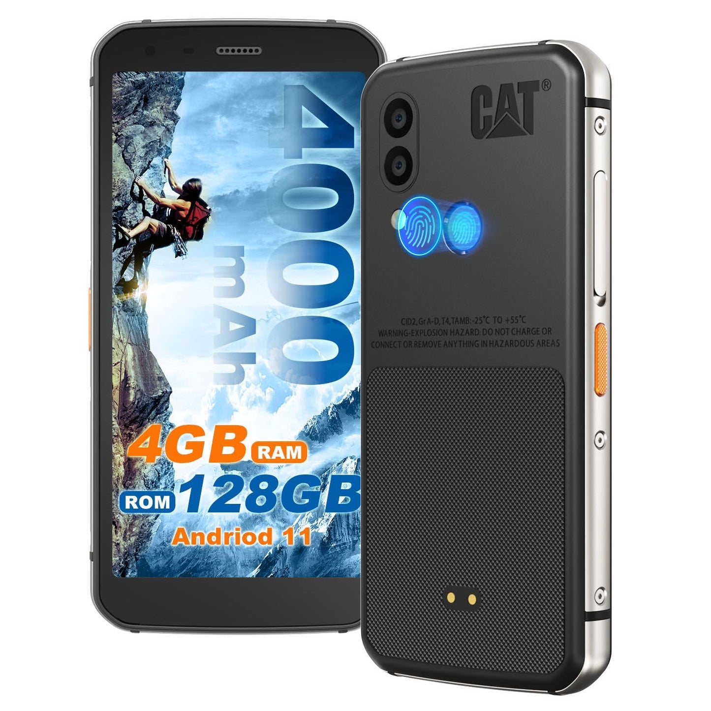 Cat S30 Waterproof SmartCell-Phone GSM-Unlocked Dual SIM, Black