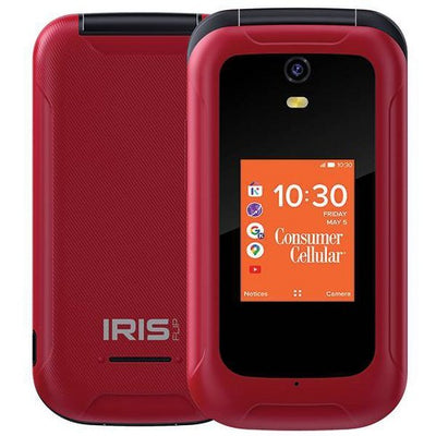 Consumer Cellular Iris, 8GB, Red - Flip Phone