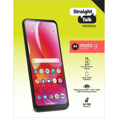 Motorola Moto G Power - 64 GB - Black - Straight Talk - CDMA-GSM