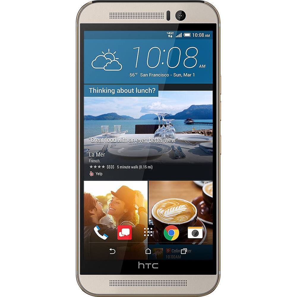 HTC - One (M9) 4G with 32GB Memory Mobile Cell-Phone - Gold on Silver