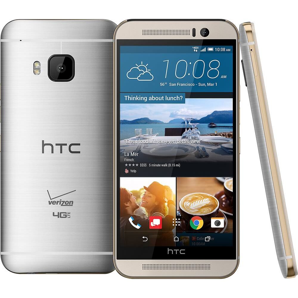 HTC - One (M9) 4G with 32GB Memory Mobile Cell-Phone - Gold on Silver