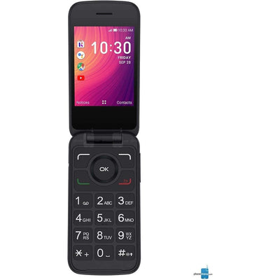 Alcatel Go Flip 3 Black 4GB 4052w (GSM Unlocked) Flip Phone - for Senior Easy Use