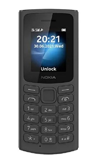 Nokia 105 4G | GSM Unlocked Mobile Phone | Volte | Black | International Version | Not AT&T/Cricket/Verizon Compatible