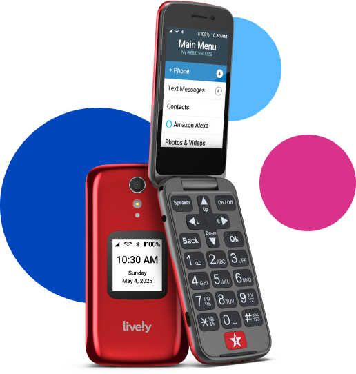 Jitterbug Flip2 Mobile Cell-Phone for Seniors Red