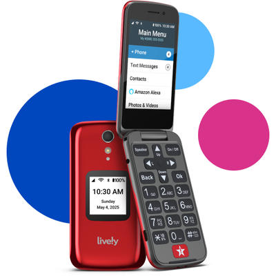 Jitterbug Flip2 Mobile Cell-Phone for Seniors Red