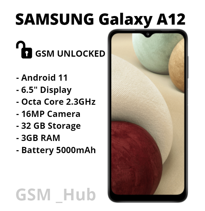 Samsung SM-A125U Galaxy A12 32gb Consumer mobile Postpaid Unlocked