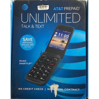 Prepaid Alacatel Smartflip Cell-Phone (4GB) - Black At&t