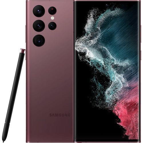 Samsung - Galaxy S22 Ultra 128GB - Burgundy (Verizon)