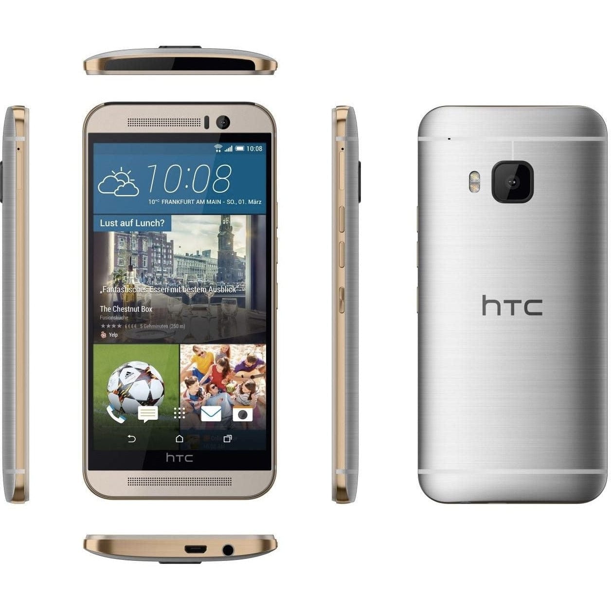 HTC - One (M9) 4G with 32GB Memory Mobile Cell-Phone - Gold on Silver