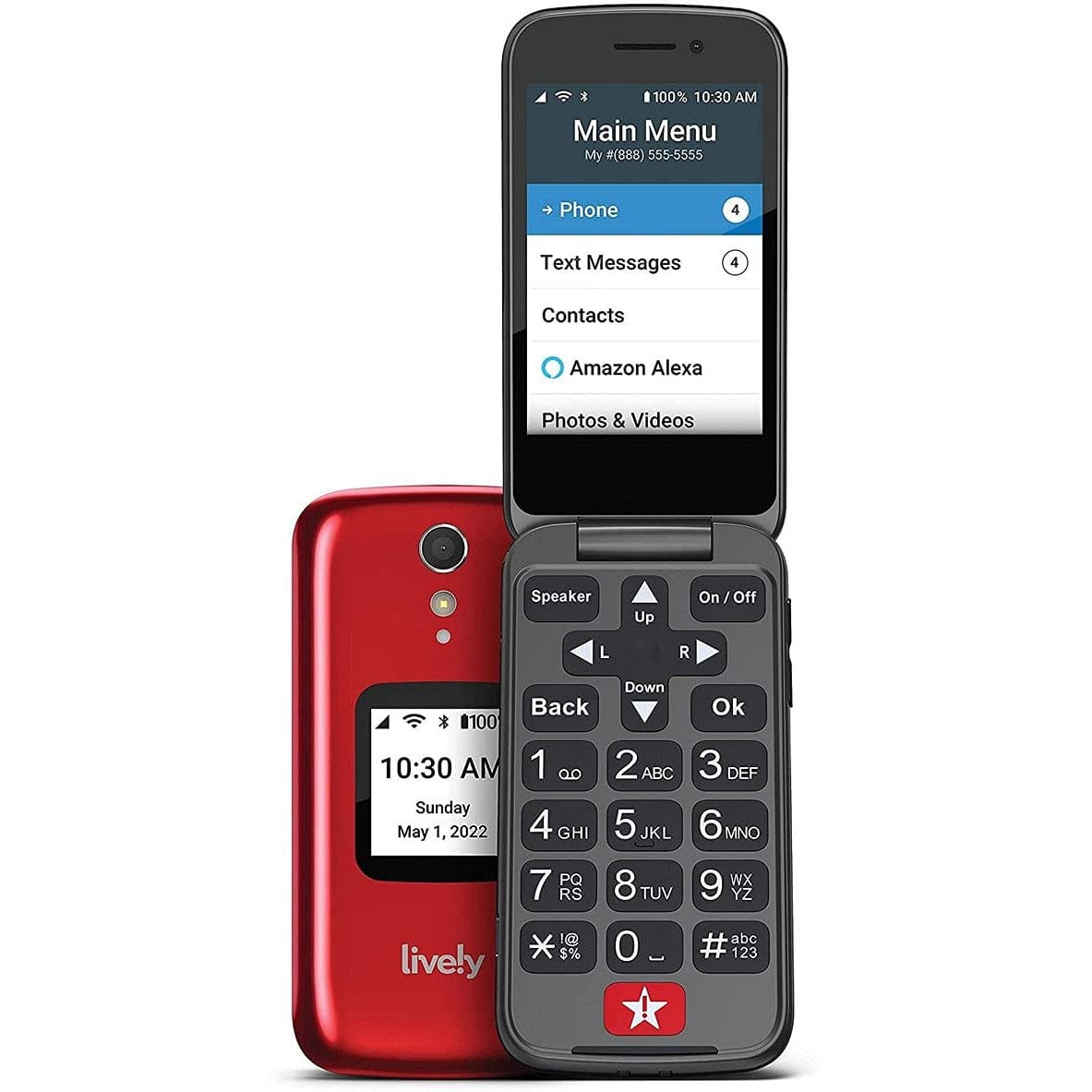 Jitterbug Flip2 Mobile Cell-Phone for Seniors Red