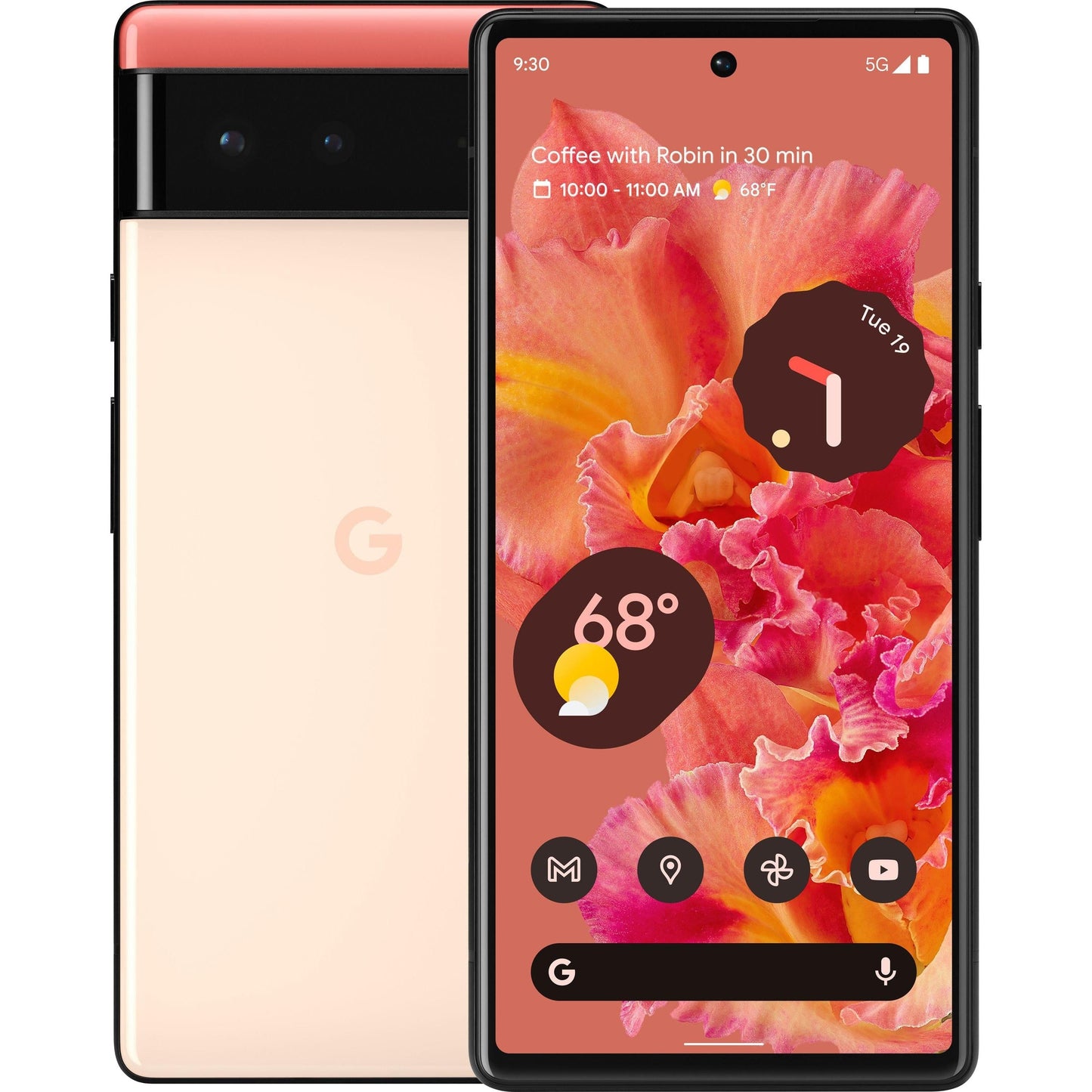 Google Pixel 6 - 5G Android Cell-Phone - Unlocked - 128GB - Kinda Cor