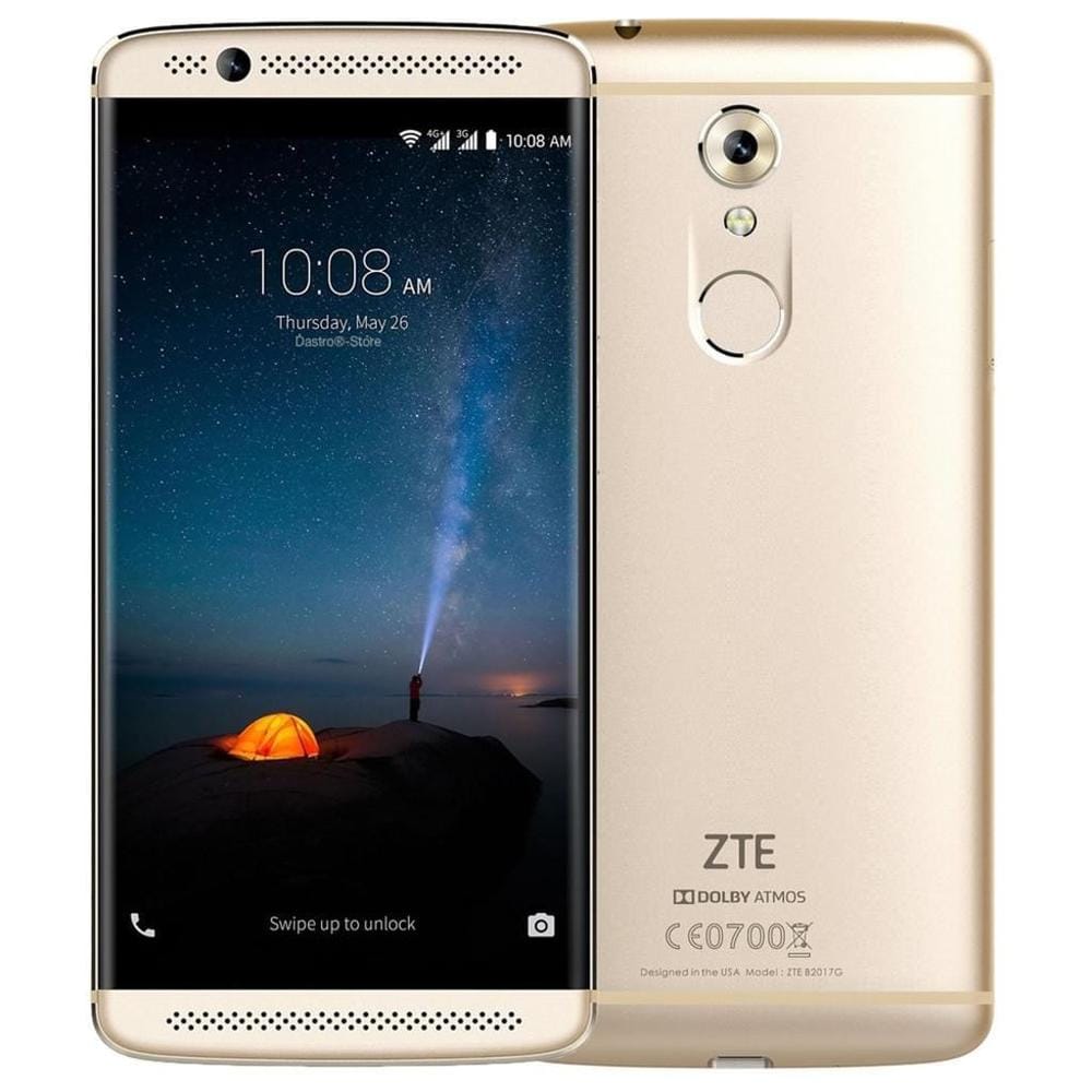 ZTE Axon 7 Unlocked SmartCell-Phone, Ion Gold, 64 GB.